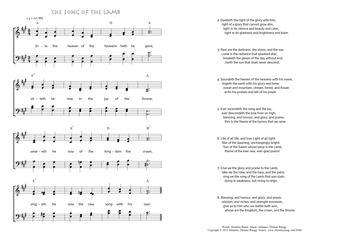 Hymn score of: Into the heaven of the heavens hath he gone - The song of the Lamb (Horatius Bonar/Johannes Thomas Rüegg)
